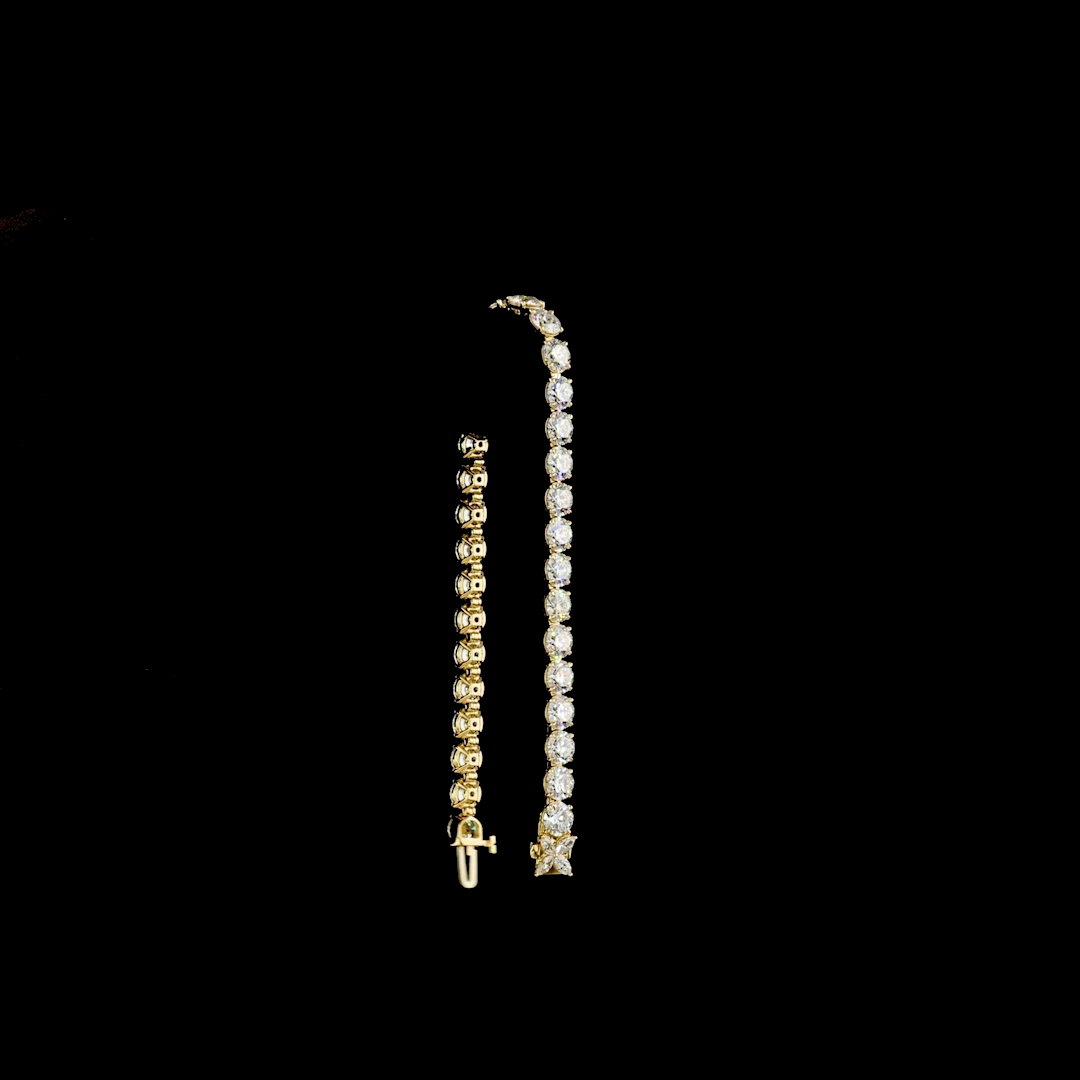 16.21 CTTW Round Lab Diamond Tennis Bracelet (E Color and VS Clarity)