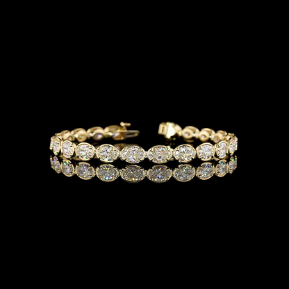 11.78 CTTW Oval Lab Diamond Tennis Bracelet (E Color and VS1 Clarity)