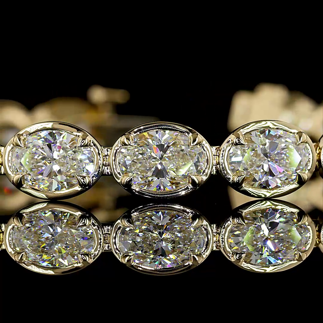 11.78 CTTW Oval Lab Diamond Tennis Bracelet (E Color and VS1 Clarity)