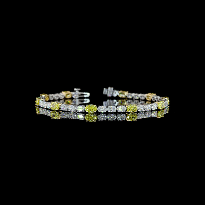 7.56 CTTW Oval Lab Diamond Tennis Bracelet (E Color and VS Clarity)