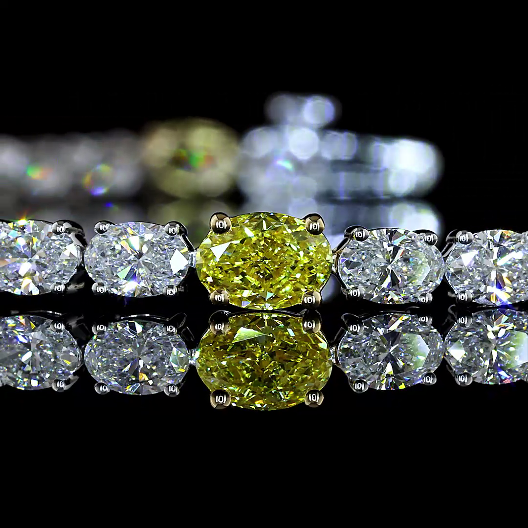 7.56 CTTW Oval Lab Diamond Tennis Bracelet (E Color and VS Clarity)