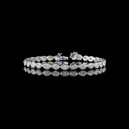 6.32 CTTW Oval Lab Diamond Tennis Bracelet (E Color and VS1 Clarity)
