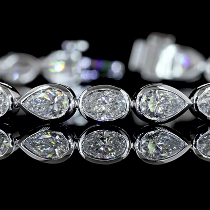 6.32 CTTW Oval Lab Diamond Tennis Bracelet (E Color and VS1 Clarity)