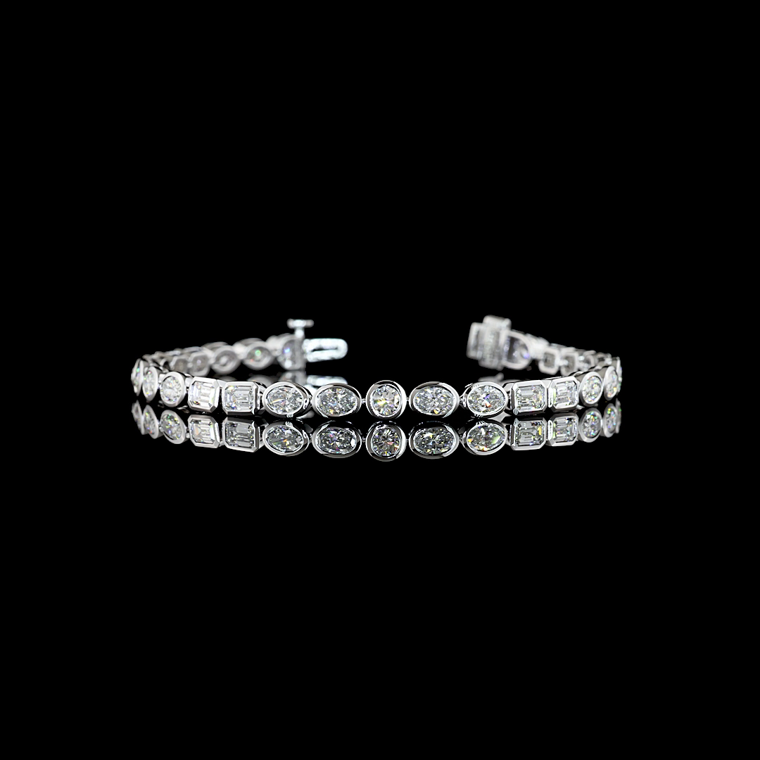 6.56 CTTW MIX Lab Grown Diamond Tennis Bracelet 6.5" (E Color and VS Clarity)