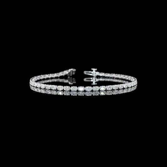 4.47 CTTW Oval Lab Diamond Tennis Bracelet (E Color and VS Clarity)
