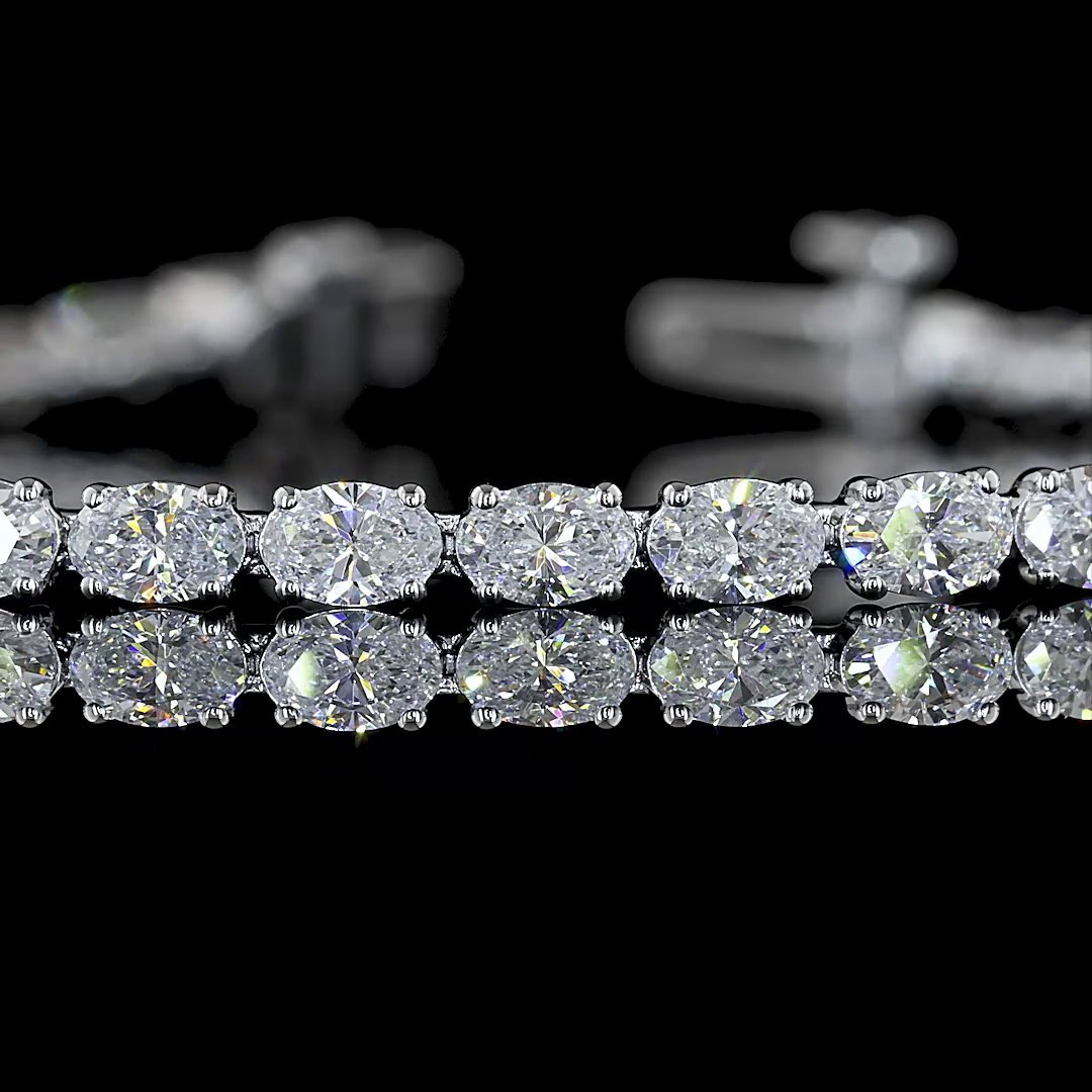 4.47 CTTW Oval Lab Diamond Tennis Bracelet (E Color and VS Clarity)