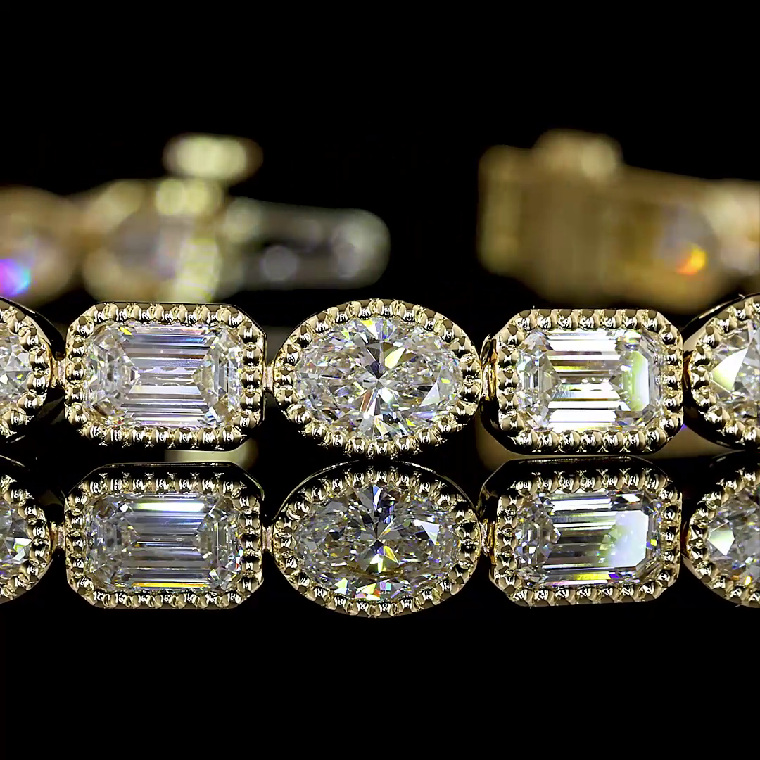 7.43 CTTW Emerald Lab Diamond Tennis Bracelet (E Color and VS1 Clarity)