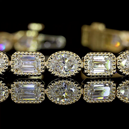 7.43 CTTW Emerald Lab Diamond Tennis Bracelet (E Color and VS1 Clarity)