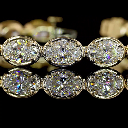 11.83 CTTW Oval Lab Diamond Tennis Bracelet (E Color and VS Clarity)