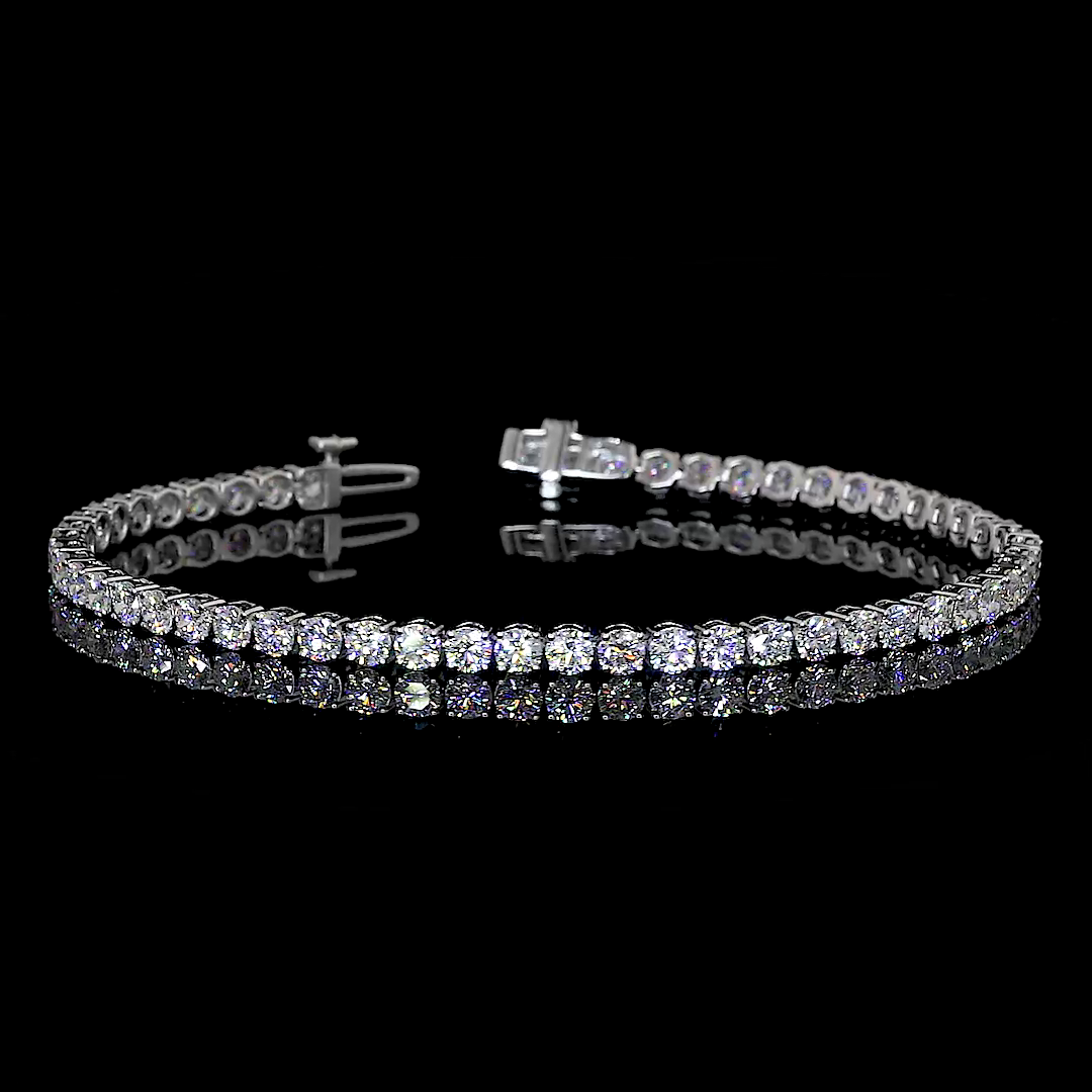 5.81 CTTW Round Lab Diamond Tennis Bracelet 7" 14k White Gold (F Color and VS2 Clarity)