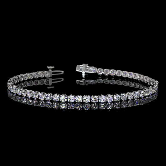 5.81 CTTW Round Lab Diamond Tennis Bracelet 7" 14k White Gold (F Color and VS2 Clarity)