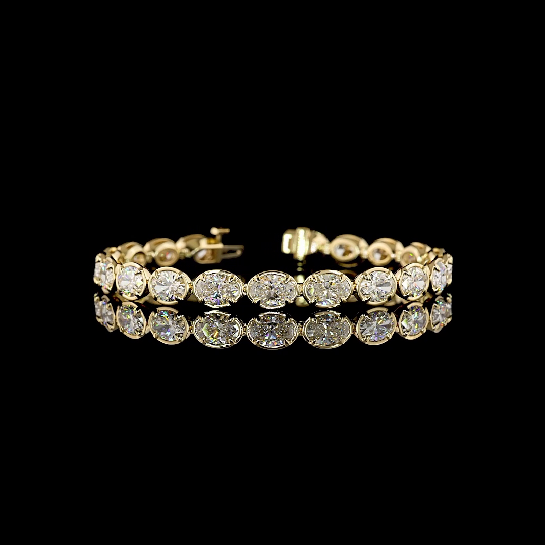 14.75 CTTW Oval Lab Grown Diamond Tennis Bracelet 7" (F Color and VS1 Clarity)