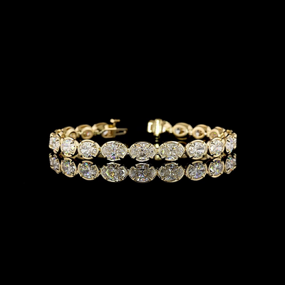 14.75 CTTW Oval Lab Grown Diamond Tennis Bracelet 7" (F Color and VS1 Clarity)