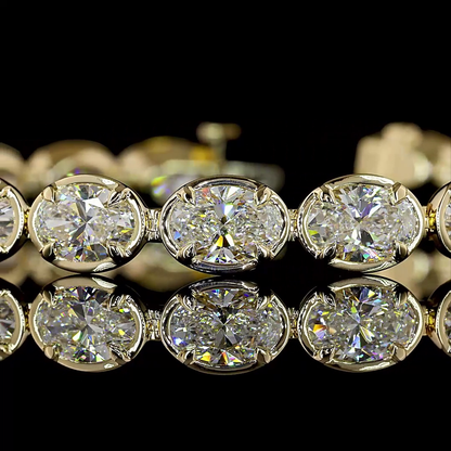 14.75 CTTW Oval Lab Grown Diamond Tennis Bracelet 7" (F Color and VS1 Clarity)