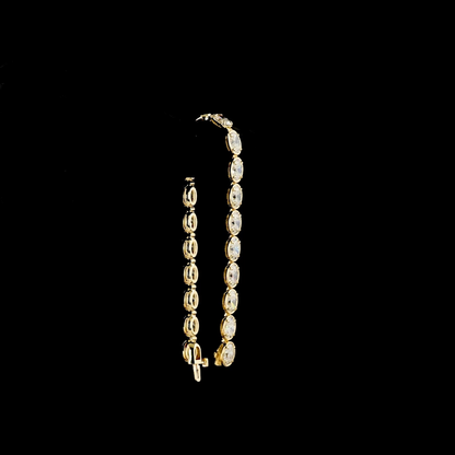 14.75 CTTW Oval Lab Grown Diamond Tennis Bracelet 7" (F Color and VS1 Clarity)