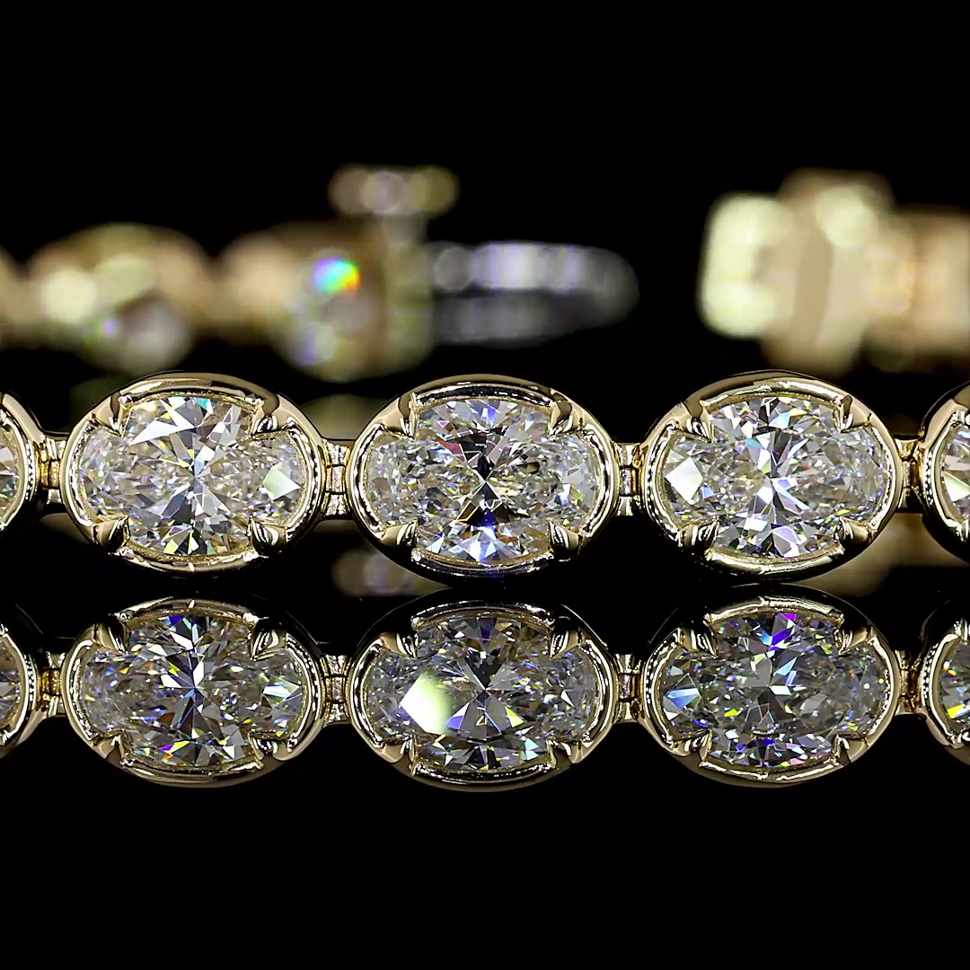 7.81 CTTW Oval Lab Diamond Tennis Bracelet (E Color and VS1 Clarity)