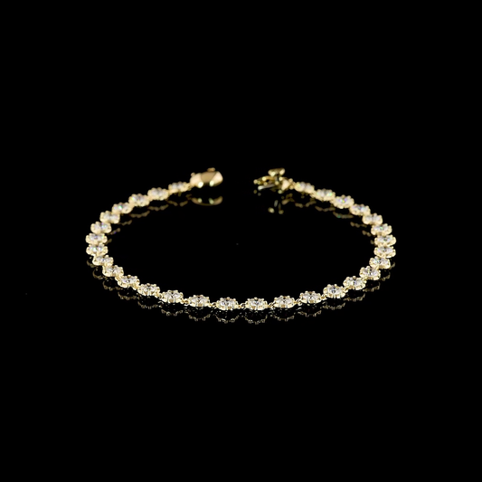 4.51 CTTW Round Lab Grown Diamond Station Bracelet 7" (E Color and VS Clarity)