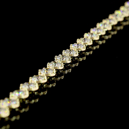 4.51 CTTW Round Lab Grown Diamond Station Bracelet 7" (E Color and VS Clarity)