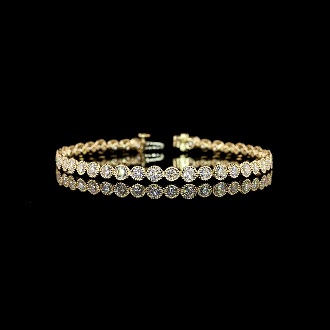 5.42 CTTW Round Natural Diamond Tennis Bracelet 7" (H Color and SI Clarity)