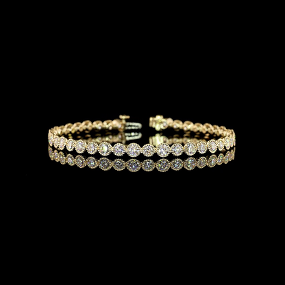 5.42 CTTW Round Natural Diamond Tennis Bracelet 7" (H Color and SI Clarity)