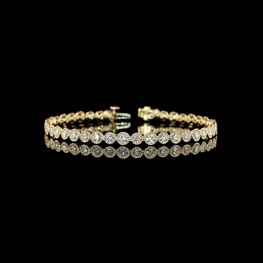5.42 CTTW Round Natural Diamond Tennis Bracelet 7" (H Color and SI Clarity)