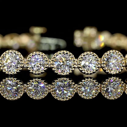 5.42 CTTW Round Natural Diamond Tennis Bracelet 7" (H Color and SI Clarity)