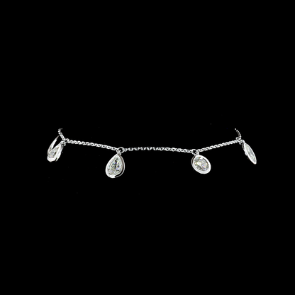 2.31 CTTW Pear Lab Diamond Station Bracelet (E Color and VS Clarity)