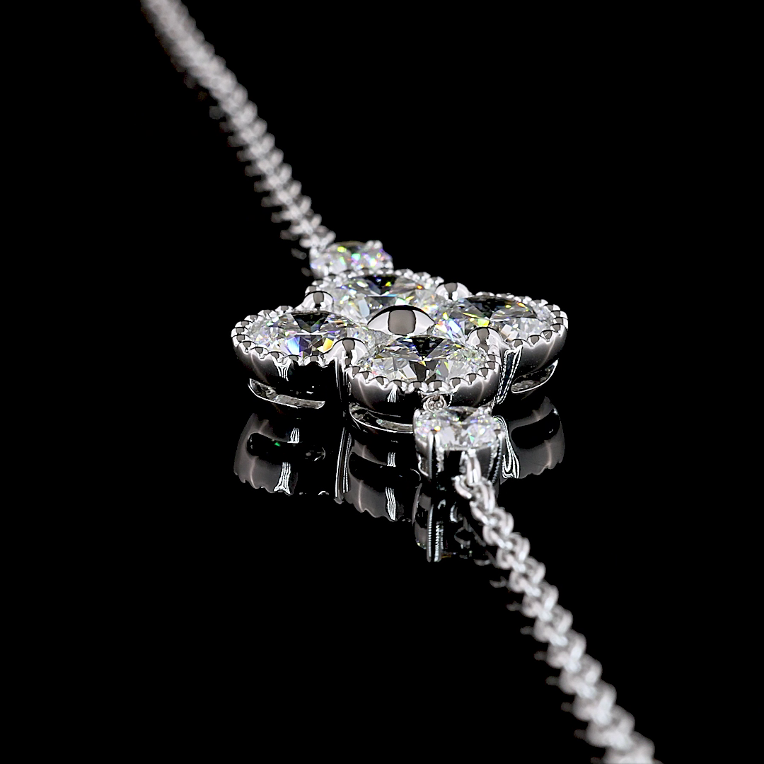 3.07 CTTW Round Lab Diamond Special Bracelet (E Color and VS Clarity)