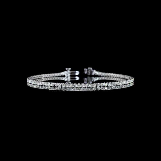 2.33 CTTW Round Lab Diamond Tennis Bracelet (F Color and VS2 Clarity)