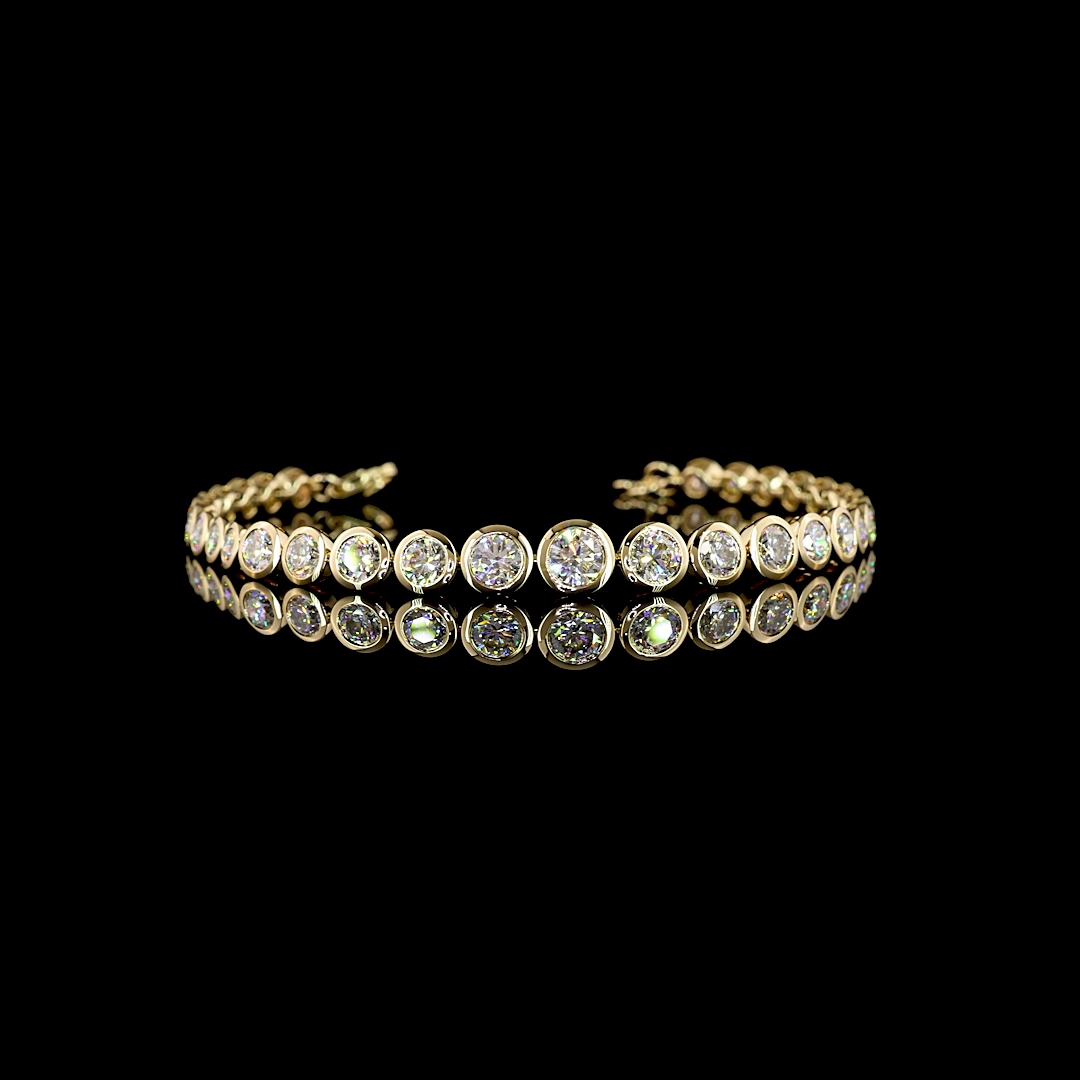 5.59 CTTW Round Lab Diamond Riviera Bracelet (E Color and VS Clarity)