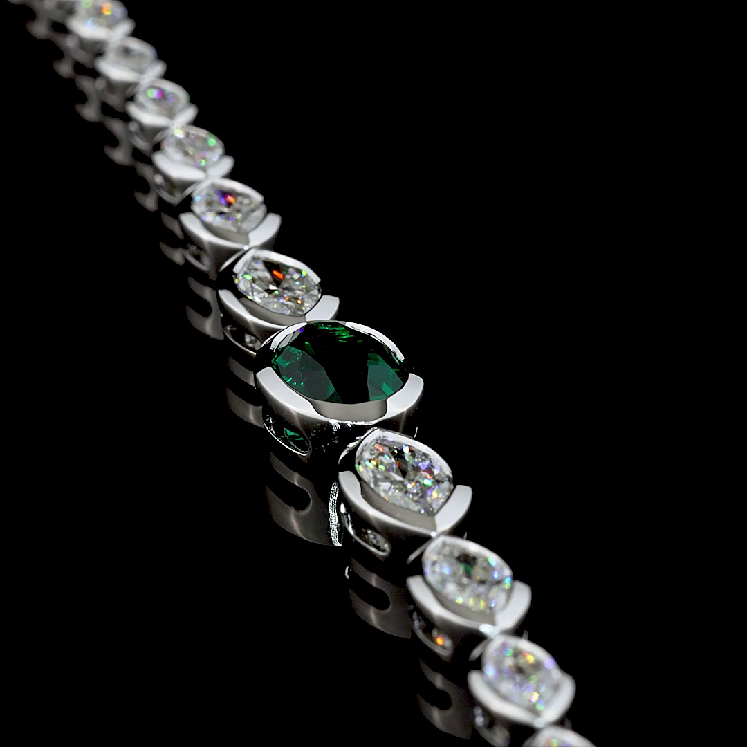 5.49 CTTW Marquise Lab Diamond Riviera Bracelet (E Color and VS Clarity)