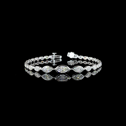 4.25 CTTW Marquise Lab Diamond Riviera Bracelet (E Color and VS Clarity)