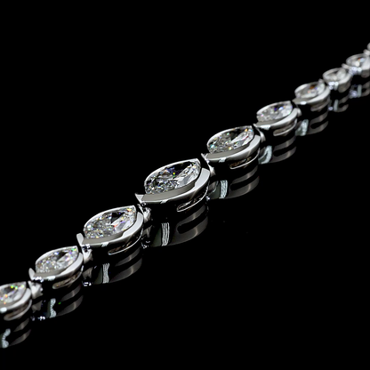 4.25 CTTW Marquise Lab Diamond Riviera Bracelet (E Color and VS Clarity)