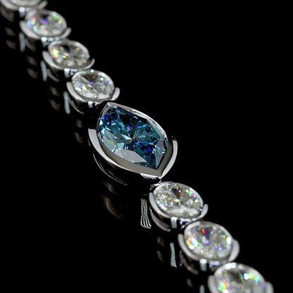 8.02 CTTW Marquise Lab Diamond Tennis Bracelet (E Color and VS Clarity)