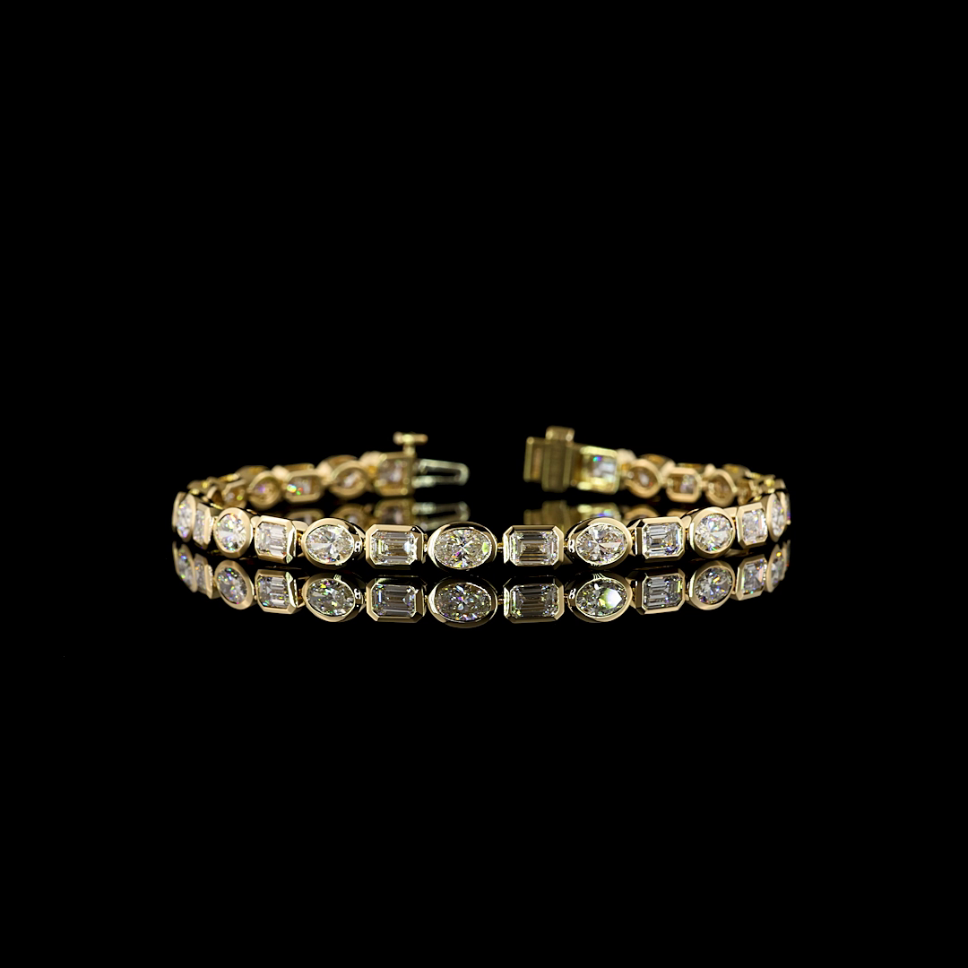 8.79 CTTW Oval Lab Grown Diamond Tennis Bracelet 7" (E Color and VS1 Clarity)