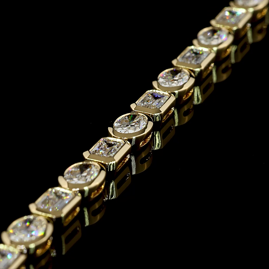 8.79 CTTW Oval Lab Grown Diamond Tennis Bracelet 7" (E Color and VS1 Clarity)