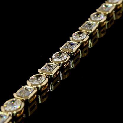 8.79 CTTW Oval Lab Grown Diamond Tennis Bracelet 7" (E Color and VS1 Clarity)