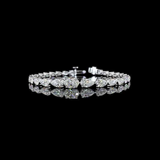 8.63 CTTW Oval Lab Diamond Tennis Bracelet (E Color and VS Clarity)