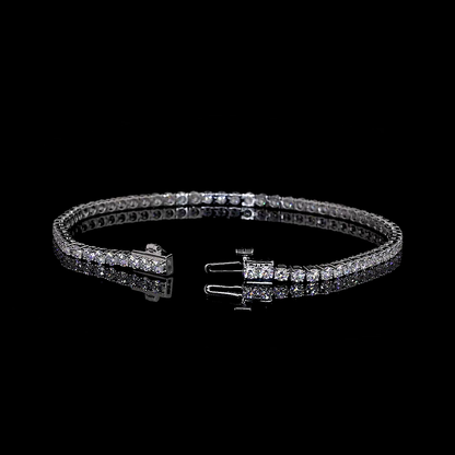 3.48 CTTW Round Lab Diamond Tennis Bracelet 6.75" 14k White Gold (E Color and VS1 Clarity)