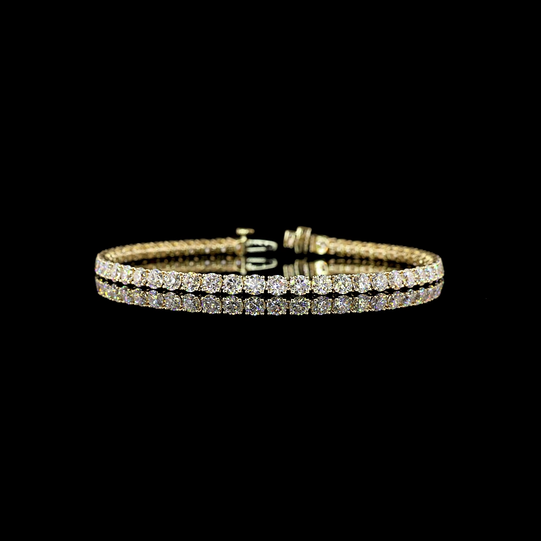 6.79 CTTW Round Natural Diamond Tennis Bracelet 7" (H Color and SI Clarity)