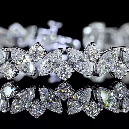 9.91 CTTW Marquise Lab Diamond Tennis Bracelet (E Color and VS1 Clarity)