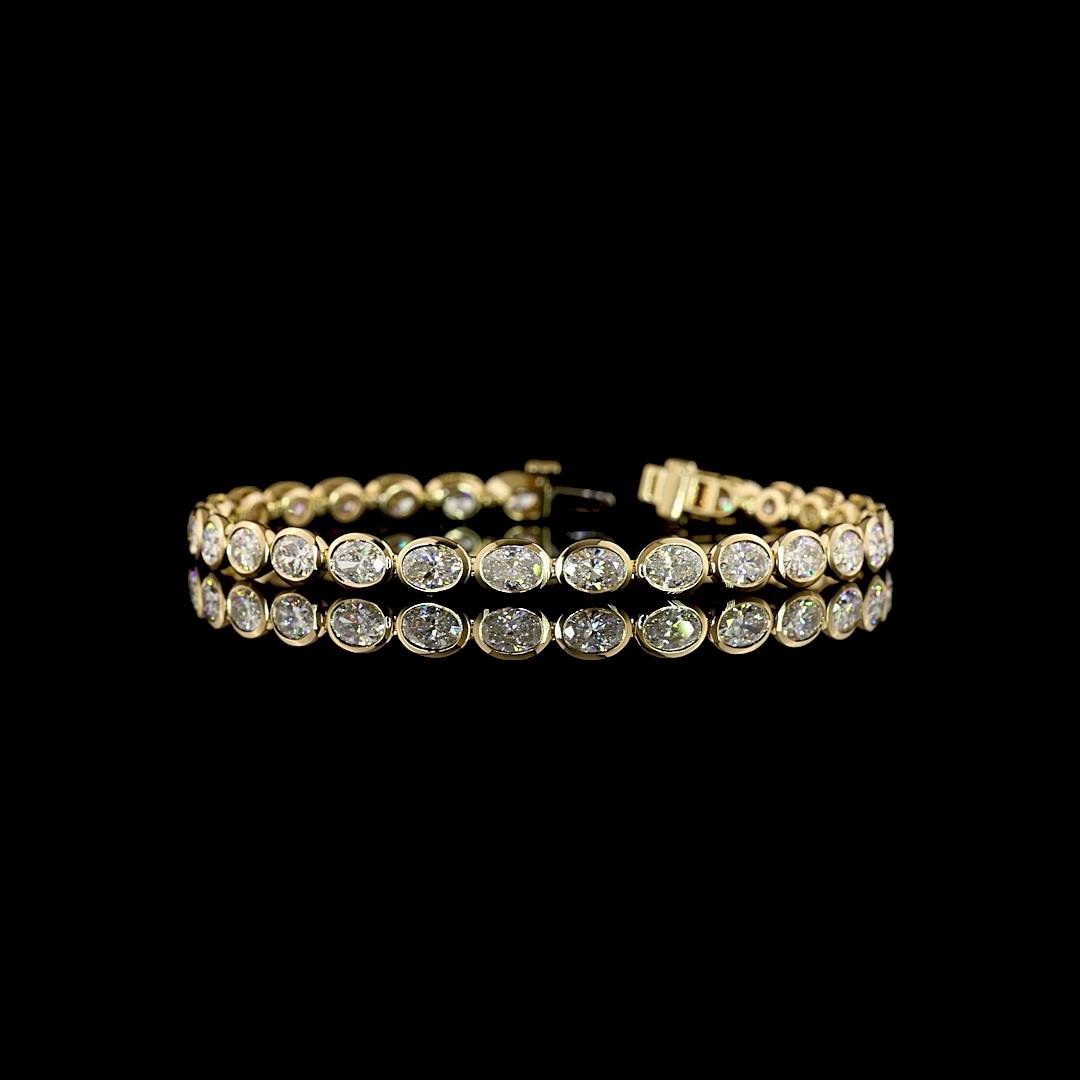 7.56 CTTW Oval Lab Diamond Tennis Bracelet (E Color and VS Clarity)