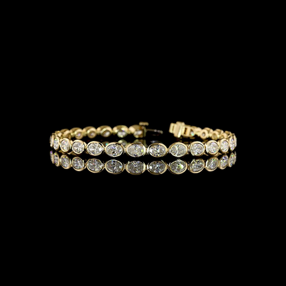 7.56 CTTW Oval Lab Diamond Tennis Bracelet (E Color and VS Clarity)