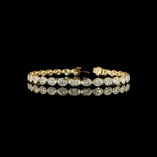 7.56 CTTW Oval Lab Diamond Tennis Bracelet (E Color and VS Clarity)