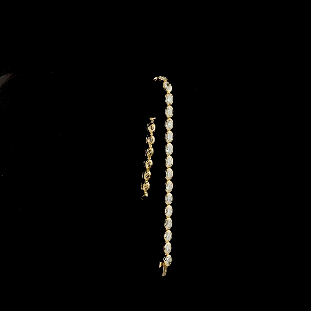 7.56 CTTW Oval Lab Diamond Tennis Bracelet (E Color and VS Clarity)