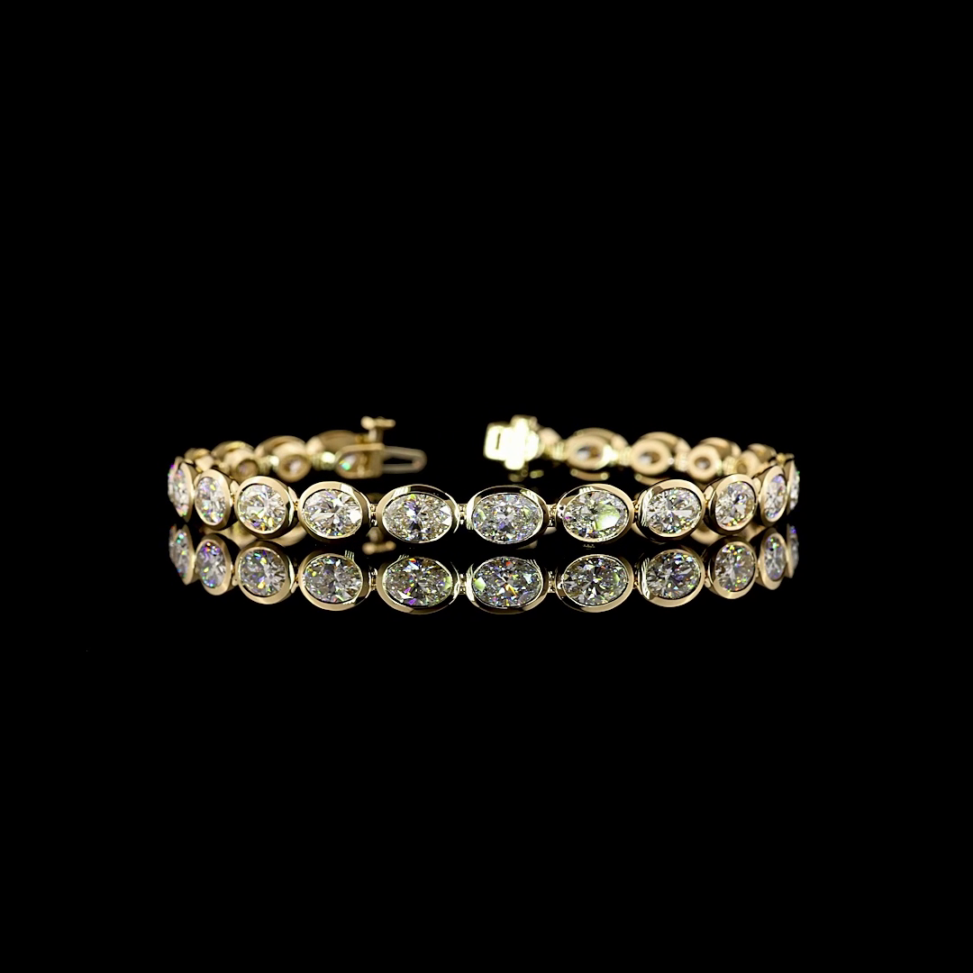 11.48 CTTW Oval Lab Diamond Tennis Bracelet (E Color and VS Clarity)