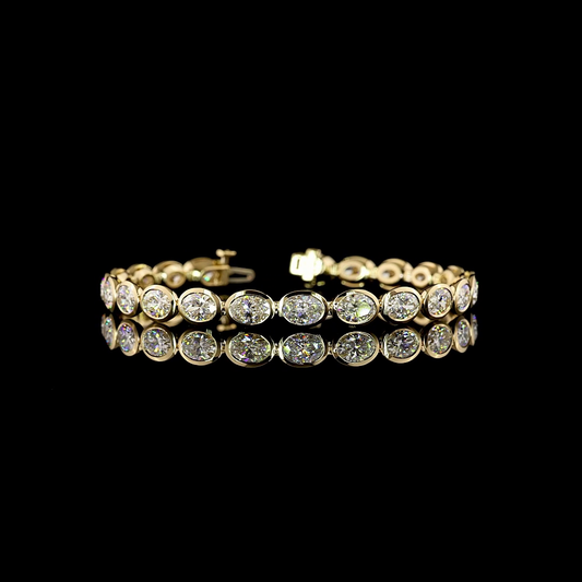 11.48 CTTW Oval Lab Diamond Tennis Bracelet (E Color and VS Clarity)