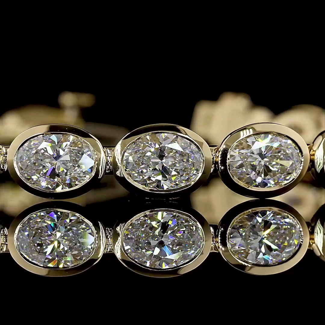 11.48 CTTW Oval Lab Diamond Tennis Bracelet (E Color and VS Clarity)