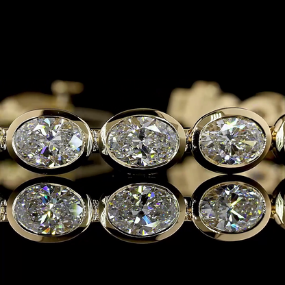 11.48 CTTW Oval Lab Diamond Tennis Bracelet (E Color and VS Clarity)