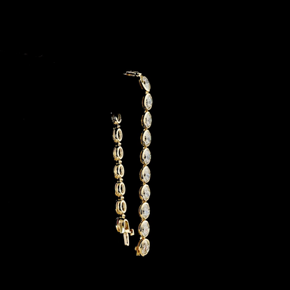 15.79 CTTW Oval Lab Diamond Tennis Bracelet (E Color and VS1 Clarity)